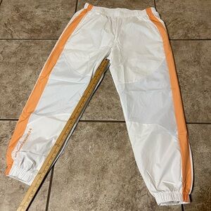 Under Armour White and Orange Track Pants